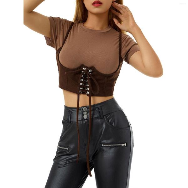 Gürtel für Damen, sexy Cummerbunds, körperformende Korsetts, modisch, einfarbig, lässig, vorne, Bandage, Hosenträger, Bustier, Tops, Gürtel, Streetwear