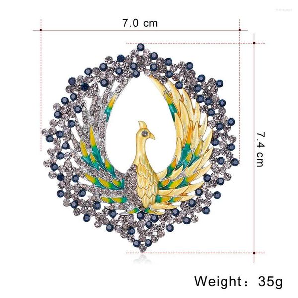 Broches cindy xiang vintage esmalte grande pavão broche pinos para mulheres criativo strass bonito animal pássaro acessórios jóias301g