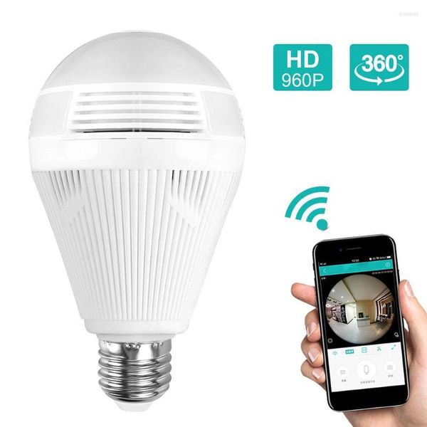 Smart IP -камера 360 ° панорамный управление приложениями 2 Way Audio Night Vision Surveillance Wi -Fi Home Security Light Light Cam