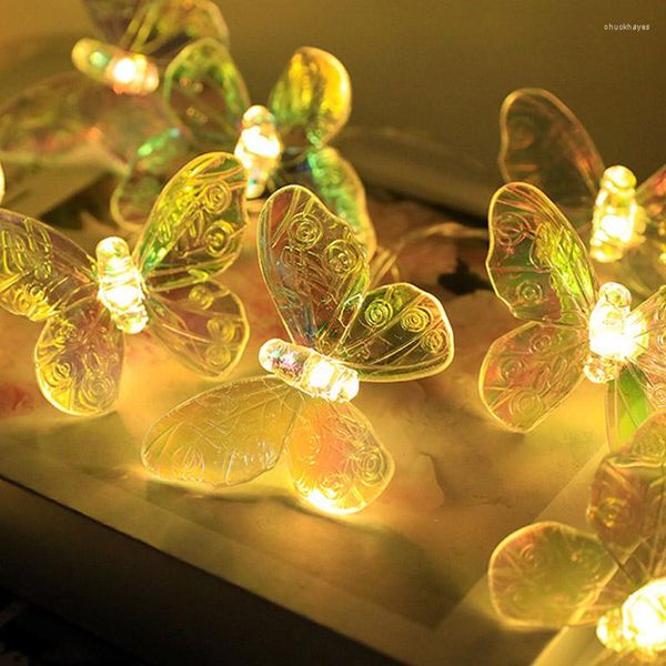 Strings USB/Bateria Operou Butterfly String Lights LED Fairy Light Christmas Wedding Home Casa ao ar livre Decoração de pátio Twinkle lâmpada
