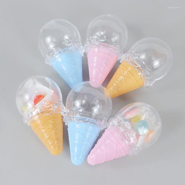 Confezioni regalo 8 pezzi scatola di caramelle di plastica a forma di gelato creativo per baby shower bambini compleanno ciambella fai da te contenitore di cioccolato