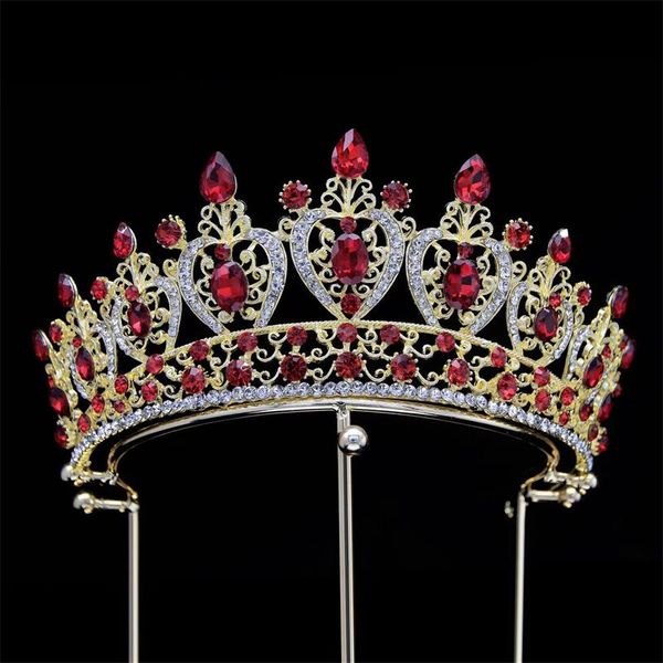 Sposa Crown Diamond Beauty Pageant Ornamento per capelli da sposa in cristallo multicolore in lega HA1378