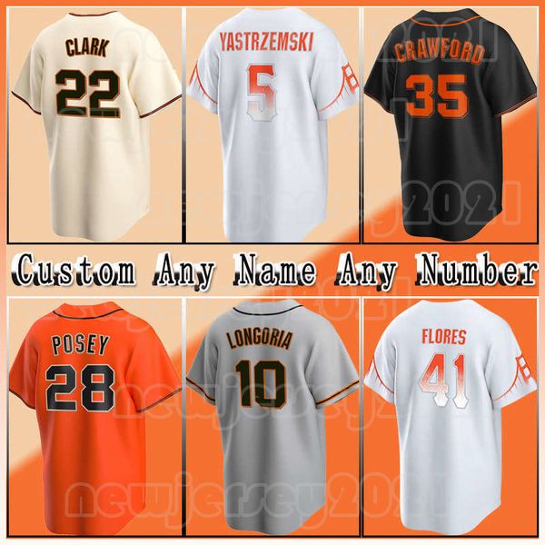 35 Brandon Crawford Baseball 2022 City Connect Trikot 28 Buster Posey 5 Mike Yastrzemski 10 Evan Longoria Giants 41 Wilmer Flores San Francisco Joc Pederson Joey Bart