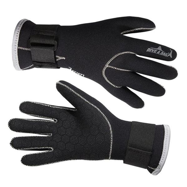 Luvas de cinco dedos de 3 mm de neoprene de nada￧￣o de snorkeling equipamento anti -arranh￣o Mantenha o material quente do traje de letra de inverno de inverno 221110
