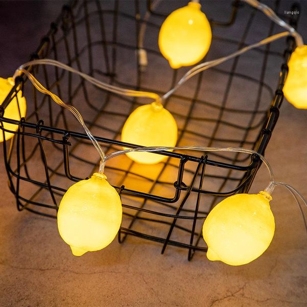 Stringhe 20 LED Luci a sfera a sfera di limone Decorazione per feste a casa Vacanza alla moda Globo di Natale Catena di illuminazione per festival moderno