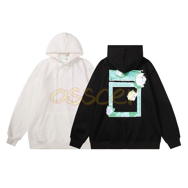 Moda markası hoodies bayan çiçek baskı kazak kapüşonlu çiftler yüksek cadde sweatshirtler asya boyutu m-2xl