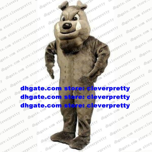 Pelliccia lunga Marrone Cane Bulldog Pitbull Costume Della Mascotte Bull Cani Bala Personaggio Dei Cartoni Animati Giubileo Americano Carnevale Fiesta zx1288