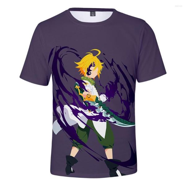 Erkek Tişörtleri 3D Meliodas Sıradan Gömlek Uygun Yaz Erkekleri Kadın Kısa Kollu Kız Erkekler Tees Hip Hop T-T-Shirt