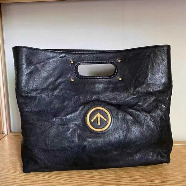 Borse a mano Borsa per gelato Grotto Serie classica Bigpeace Borsa a tracolla portatile di grande capacità per pendolari in pelle di pecora conciata al vegetale