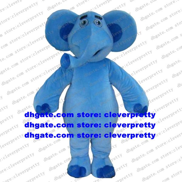 Costume da mascotte elefantino elefante blu per adulto personaggio dei cartoni animati vestito da completo Apri un'attività Lancio di nuovi prodotti zx2190