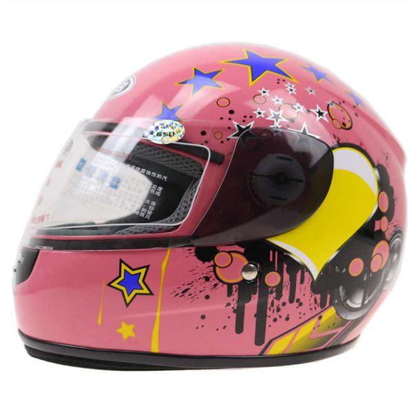 Caschi da ciclismo Casco da motociclista per tutte le stagioni Casco da motociclista integrale 6 colori disponibili Casco da 48-52 cm per 3-12 anni Bambini T221107