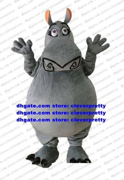 Madagascar Gloria Hippo River Horse Hippopotamus Costume mascotte Personaggio dei cartoni animati per adulti Supermercato Campagna pubblicitaria zx358