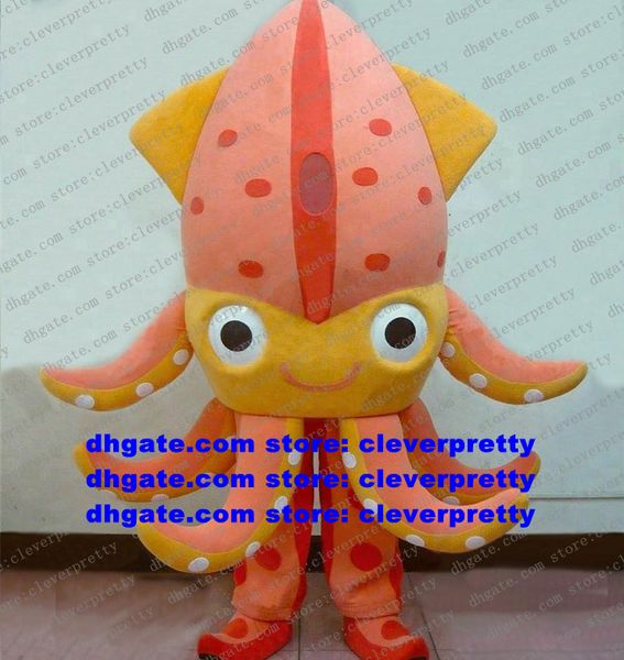 Polpo rosa Devilfish Costume della mascotte Polpi Seppie Inkfish Seppia Calamari Calamari Adulti Grandi magazzini Grazie Will zx2371