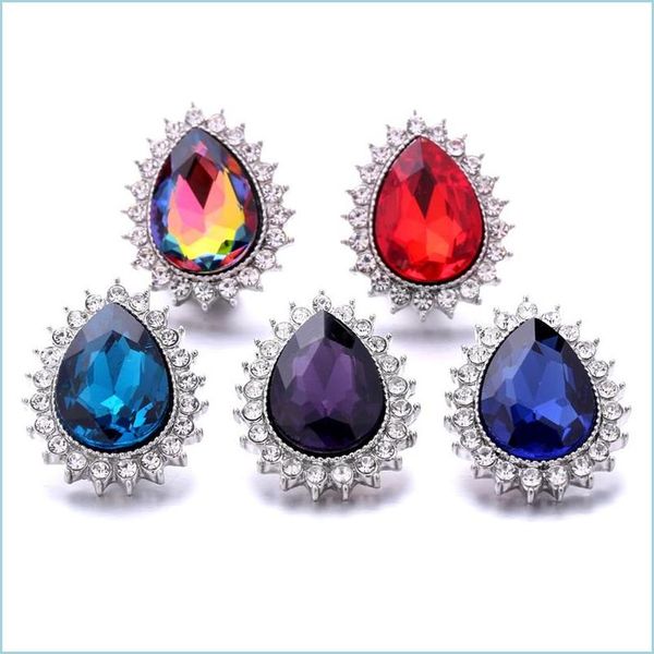 Verschlüsse Haken Waterdrop Colorf Strass Verschluss 18 mm Druckknopf Verschluss Metall Charms für Snaps Schmuck Erkenntnisse Lieferanten Snapper Dhdoq