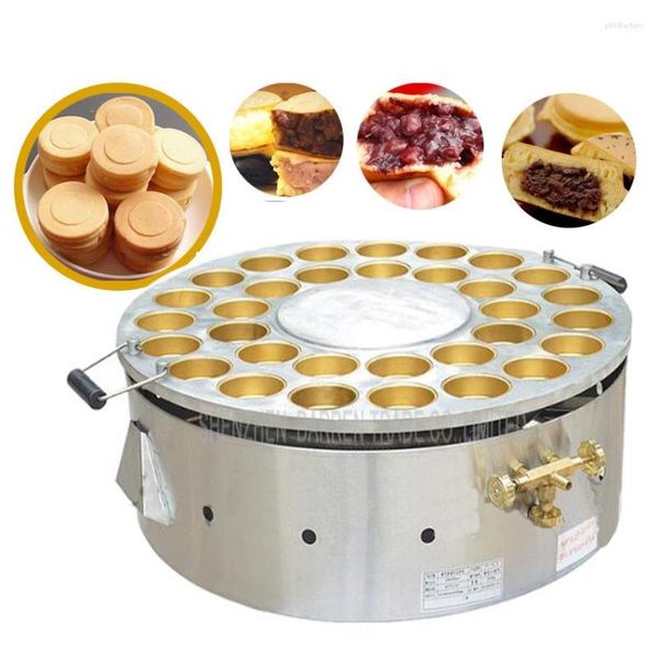 Fabricantes de pão 1pc 32 Hole Tipo de gás Roda de bolo de feijão vermelho Máquina pequena Machin Sanck Food não bastão superfície de cozimento