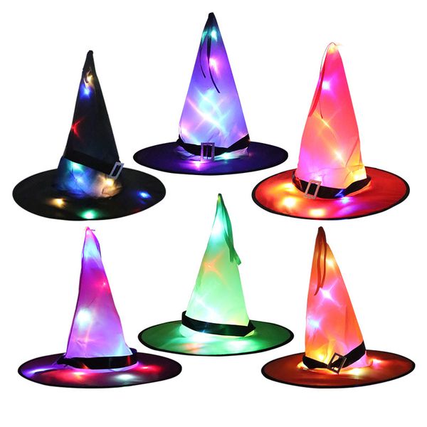 Led Rave Spielzeug Halloween Hexe Hut Mode Party Kopfbedeckung Requisiten Cosplay Kostüm Zubehör für Kinder Erwachsene D73