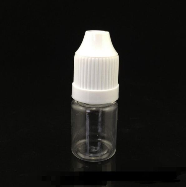 1000pcs nuovo flacone contagocce in plastica trasparente da 5 ml bottiglie vuote E liquide ricaricabili con tappo a prova di bambino e punta lunga e sottile