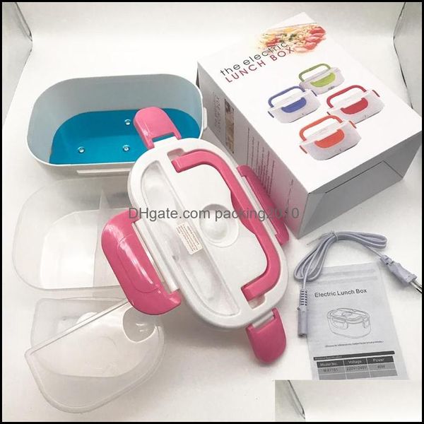 Scatole per il pranzo Borse Split Style Dinner Secchio Scatole in plastica in acciaio inossidabile Chiusura a scatto portatile Mti Color Square Lunch Box Foro di sfiato Dhu4R