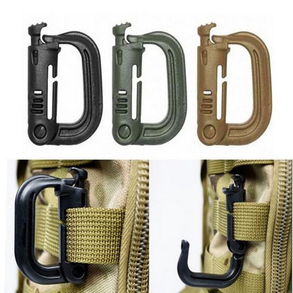 5pcs Grimloc Molle Carabiner D Kilitli Ring Plastik Klipsi Snap Tip Halka Toka Anahtar Zinciri ITW Düzelten Çanta