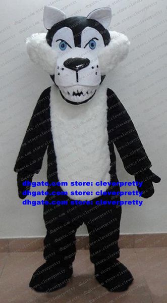 Black White Wolf Coyote Mascot Costum