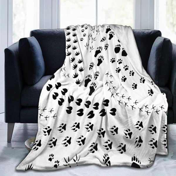 Одеяла фланелевые одеяло лапы животных напечатать светлую механическую промыть теплый мягкий бросок на диван -кровать перемещение пучки