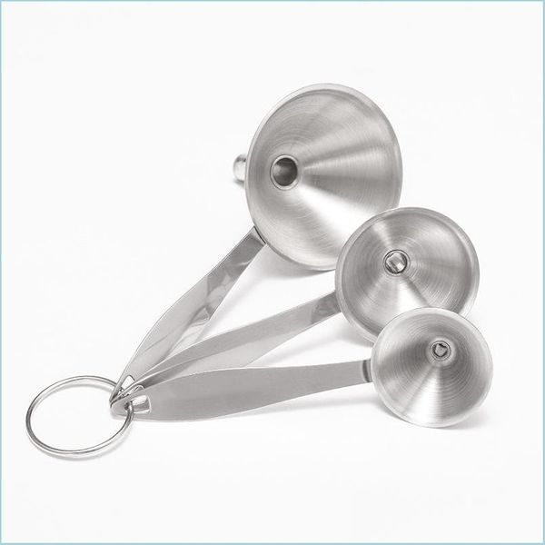 Altri utensili da cucina 3 pezzi / set imbuti bocca piccola bar boccetta di vino imbuto mini bottiglie a bocca stretta in acciaio inossidabile utensili da cucina goccia D Dh67E