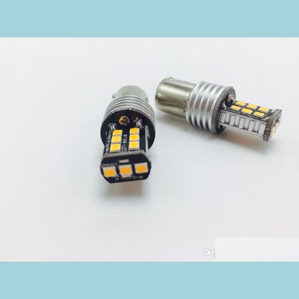 Autobirnen 10 Stück Fehler Bau15S 7507 Py21W Bernsteingelbe LED 15SMD BBS für vordere oder hintere Blinkerleuchten Weiß Drop Delivery Mobiles Dhzrt