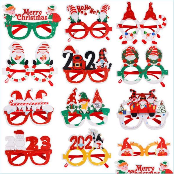Weihnachtsdekorationen 2023 Neujahr Po Requisiten Frohe Weihnachten Party Filz Tuch Brillengestell für Adts Kinder Drop Lieferung nach Hause GA Dhgqz