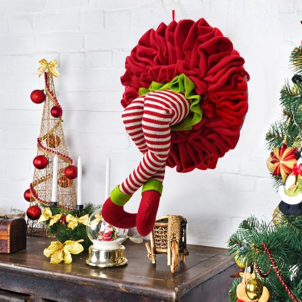 Flores decorativas Decoração de Natal Garland pernas penduradas portas e janela Ornamentos de parede de ano O ano de férias decoração de casa Navidad