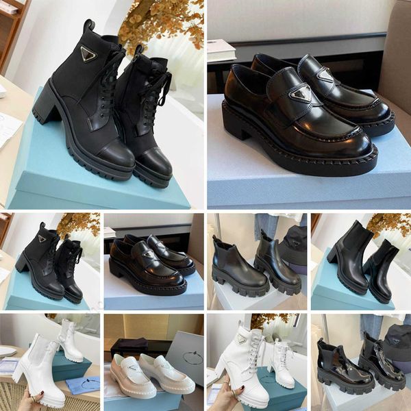 2023 Boots Fashion Boots Booties Sega Roods Rost Shoes Winter Cronkers Designer Женщина кожаная нейлоновая ткань Женская Ankle Biker Australia Size US 4-12