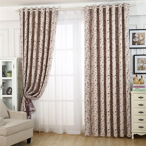 Vorhang Luxus Verdunkelungsvorhänge für Wohnzimmer Jacquard Blatt El Qualität 1 Stück Schlafzimmer Fensterpaneele Lila Küchentür Cortinas