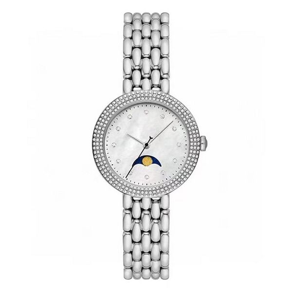 Quartz de moda feminina assistir Dial prateada Dial