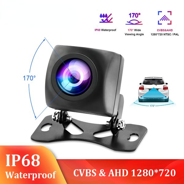 Telecamera per retromarcia per auto Visione notturna Monitor per parcheggio automatico per retromarcia Immagine a colori HD universale AHD/CVBS impermeabile