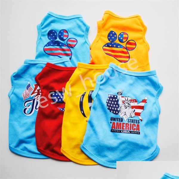 Hundebekleidung Hundebekleidung Atmungsaktive Hemden Independence Day Dogs Shirt 4Th Of Jy Patriotic Puppy T-Shirts Drop Delivery Home Garden Pe Dhef5