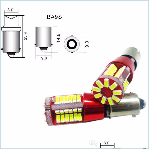 Bulbos de carro 2x T4W/BA9S 57SMD 3014 LED CAR CANBUS Placa de erro/leitura/cauda/mapa Luz CE estacionamento Branco entrega de 12V Drop DHNPK