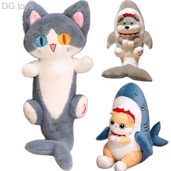 Dolls de pelúcia exclusivos diferentes olhos coloridos cosplay tubarão cauda gato de baleia de baleia