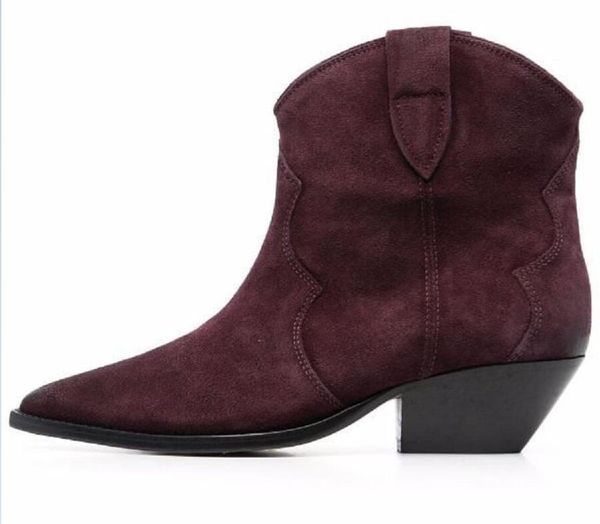 Damen Leder New Isabelsl Dahope Wildleder Stiefeletten Fashion Pop Marant Cowboy schwarz CLUSTER Stiefel Western Style Schuhe Box 35-41