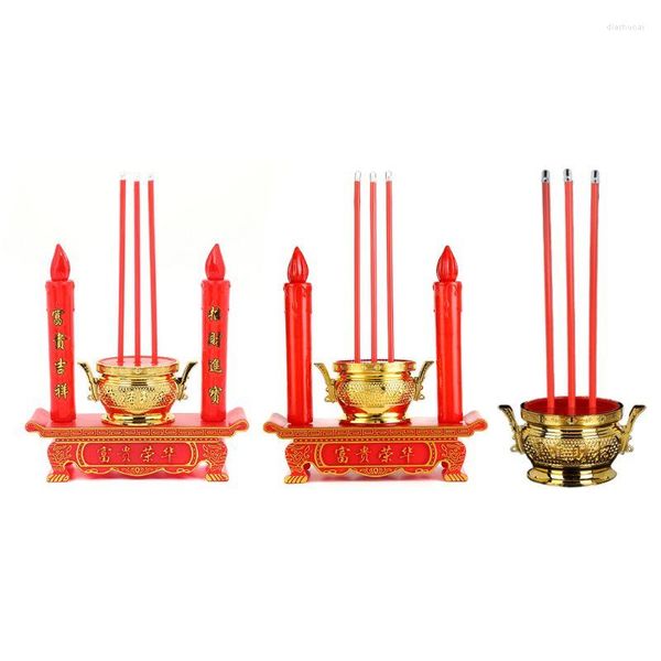 Portacandele Lampada a LED Luce elettrica buddista Avalokitesvara Buddha Riches Honor Chinese Jubilant Year Wedding