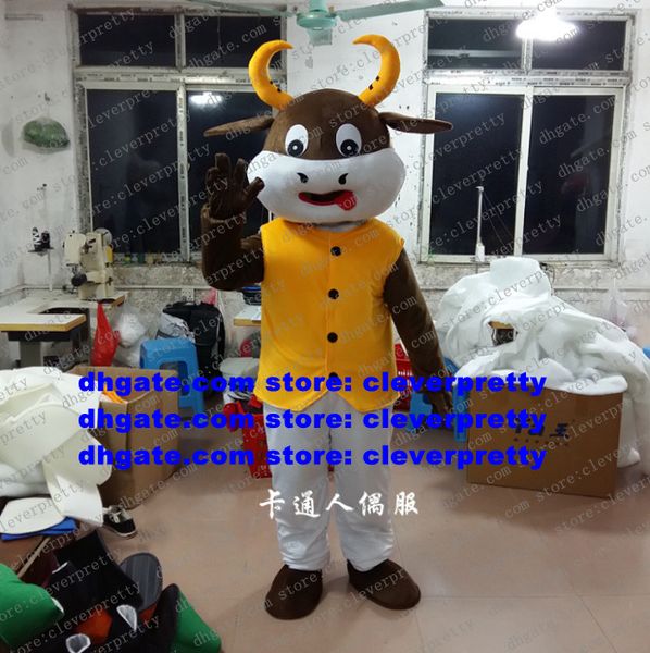 Bull Ochse Bossy Kuh Rinder Kalb Maskottchen Kostüm Erwachsene Cartoon Charakter Outfit Anzug Eltern-kind-Aktivitäten Urlaub Party zx2902