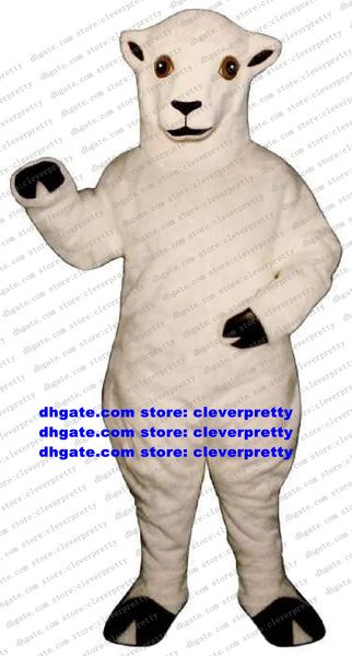 Costume da mascotte di capra di pecora bianca Costume da personaggio dei cartoni animati per adulti Vestito da uomo d'affari che li indossa zx2965