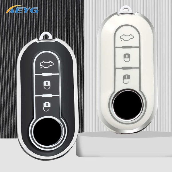 Ключ автомобиля Новый TPU Car Flip Key Cover Shell для Fiat 500 Ducato Punto Panda Lancia Musa for Citroen Jumper Peugeot Boxer Accessories T221110