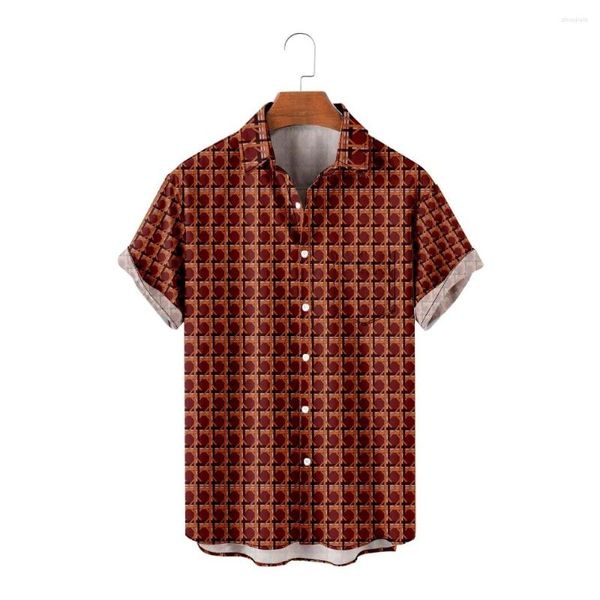 Camicie casual da uomo 2022 Ultime camicie hawaiane da uomo stampate a maniche corte Grandi taglie USA Hawaii Modelli di disegno di moda Top estivi Chemise