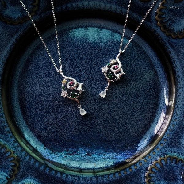 Anhänger Halsketten Großhandel 1 Stcs 2022 American Anime 925 Silber Serpentine Diamant-verkrustete Hals Accessoires für Juweliergeschenke für Frauen
