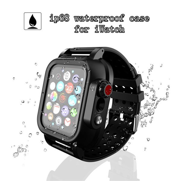 Tiras inteligentes Antl-pow-pow ip68 kits de cinta de casca à prova d'água Capa de relógio com pulseira de banda de vigilância FIT IWATCH 8 7 6 SE 5 4 Para Apple Watch 42 44 45mm pulseira