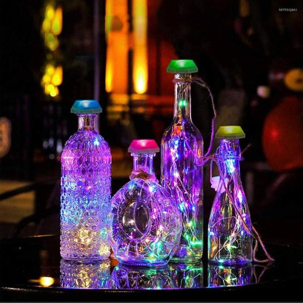 Strings 1-20pcs RGB Solar Cork String Lights PP Diamond Fairy Wine Bottle Copper Wire para ano de casamento Decoração