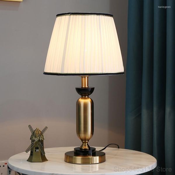 Tischlampen, amerikanische einfache Schlafzimmer-Nachttischlampe, kreatives Licht, Luxus-Studie, Wohnzimmer, Lobby, Ausstellungshalle, warme Dekoration