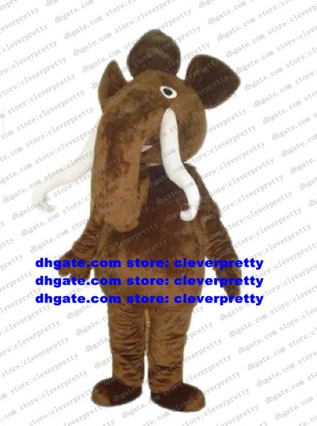 Traje de mascote de elefante de elefante marrom