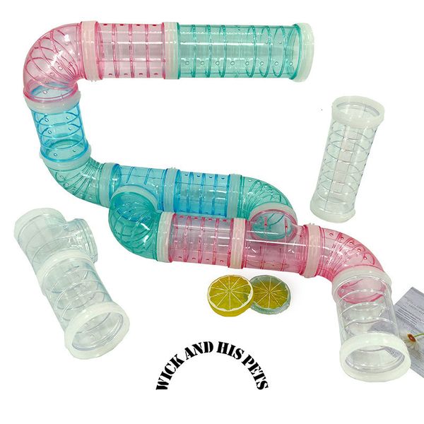 Forniture per piccoli animali Tunnel per criceti Giocattolo di plastica Canale di addestramento per roditori Durevole Tubo di giunzione fai-da-te Labirinto Tubo esterno per accessori 221025