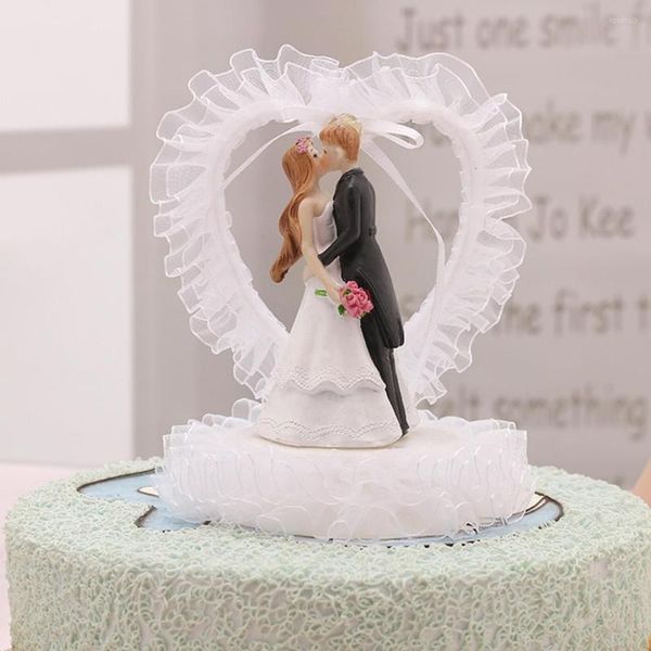 Partydekoration Bräutigam Braut heiraten Harz Charakter Hochzeit Ornament Kuchen Topper Paar Charaktere Valentinstag Geschenke Layout Prop Dekor