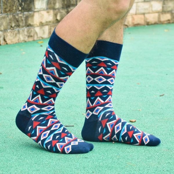 Calzini da uomo Marchio originale di buona qualità Uomo invernale Colorato ARGYLE SOCK Divertente regalo di nozze in cotone da uomo